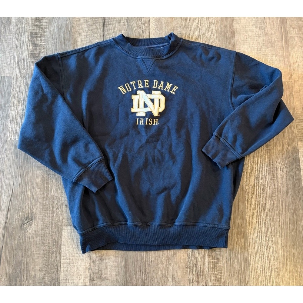 Vintage Crable Sportswear Notre Dame Fighting Irish Sweatshirt Size Large Blue